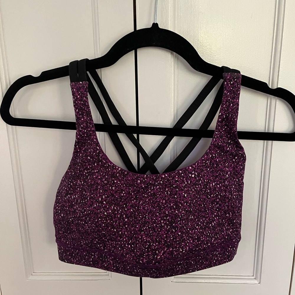 $68 Lululemon Purple Speckled Sports Energy Bra Size 6 - Picture 2 of 5